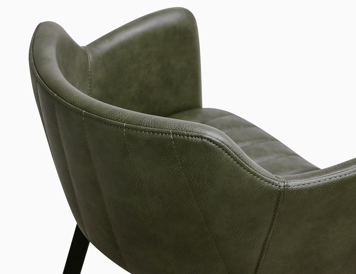Andorra Bar Stool - Vintage Green Vegan Leather