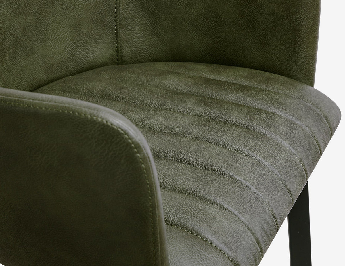 Andorra Bar Stool - Vintage Green Vegan Leather