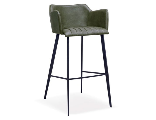 Andorra Bar Stool - Vintage Green Vegan Leather