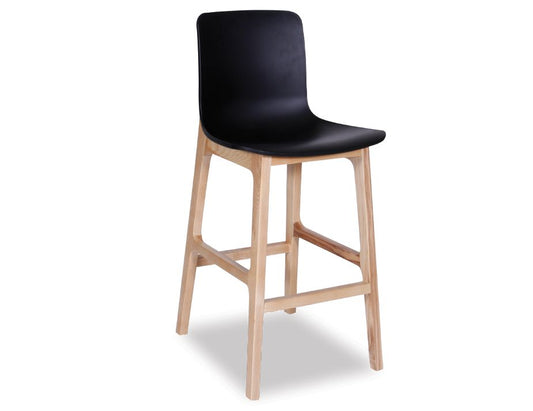 Ara Stool - Natural Frame - Black Shell