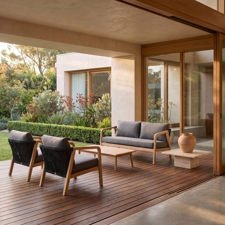 Arlene 4-Piece Outdoor Lounge Set – Natural Acacia – view 2