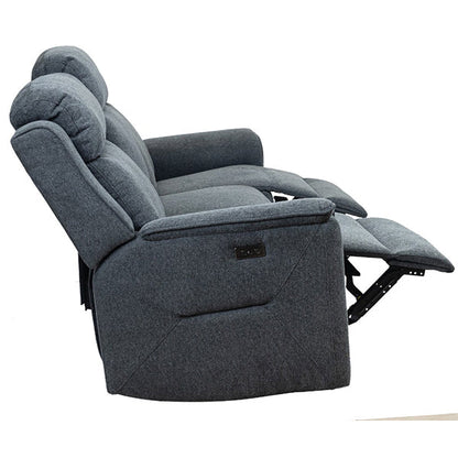 Adelong 3 Seater Fabric Electric Recliner Sofa - Charcoal
