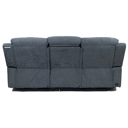 Adelong 3 Seater Fabric Electric Recliner Sofa - Charcoal