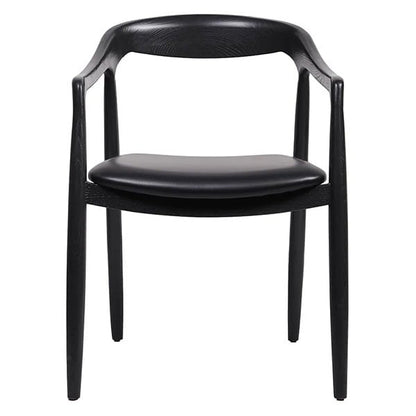 Astrid Ashwood Dining Chair - Black Leather