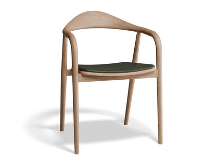 Arki Armchair with Leather Cushion Pad - Natural