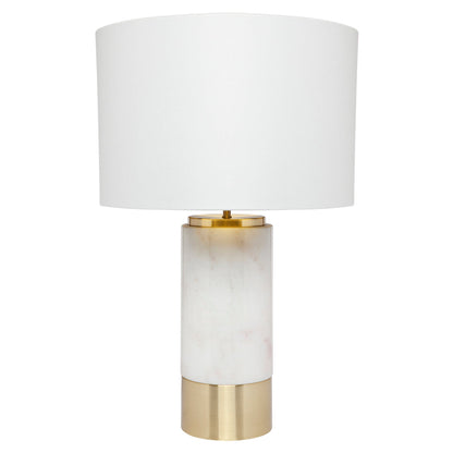 Paola Marble Table Lamp - White w White Shade