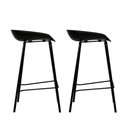 Artiss Set of 2 Metal Bar Stools - Black