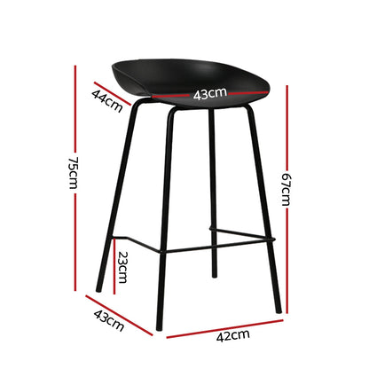 Artiss Set of 4 Metal Bar Stools - Black