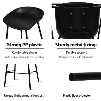 Artiss Set of 4 Metal Bar Stools - Black