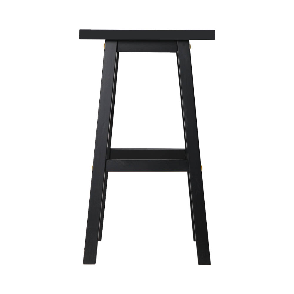 Artiss Set of 2 Wooden Backless Bar Stools - Black