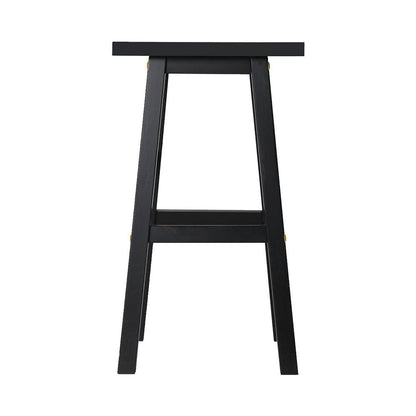 Artiss Set of 2 Wooden Backless Bar Stools - Black