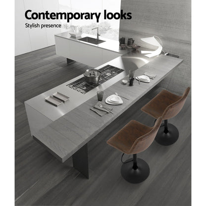 Kitchen Bar Stools Gas Lift Stool Chairs Swivel Barstools Vintage Fabric