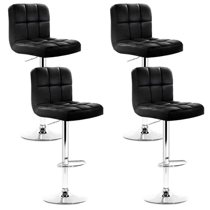Artiss 4x Bar Stools Leather Gas Lift Black