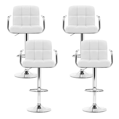 Artiss Set of 4 Bar Stools Gas lift Swivel - Steel and White