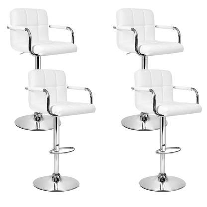 Artiss Set of 4 Bar Stools Gas lift Swivel - Steel and White