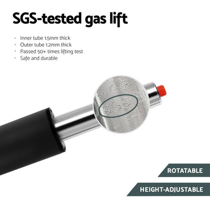 Artiss 2x Bar Stools Vintage Leather Gas Lift Grey