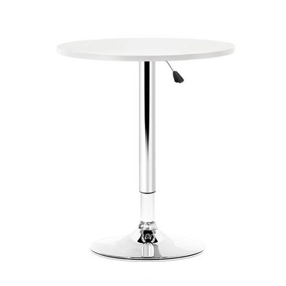 Artiss Adjustable Bar Table Gas Lift Wood Metal White