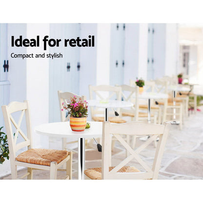 Artiss Adjustable Bar Table Gas Lift Wood Metal White