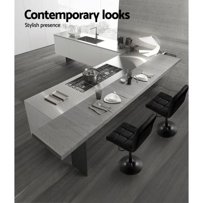 Artiss Set of 2 PU Leather Gas Lift Bar Stools - Black