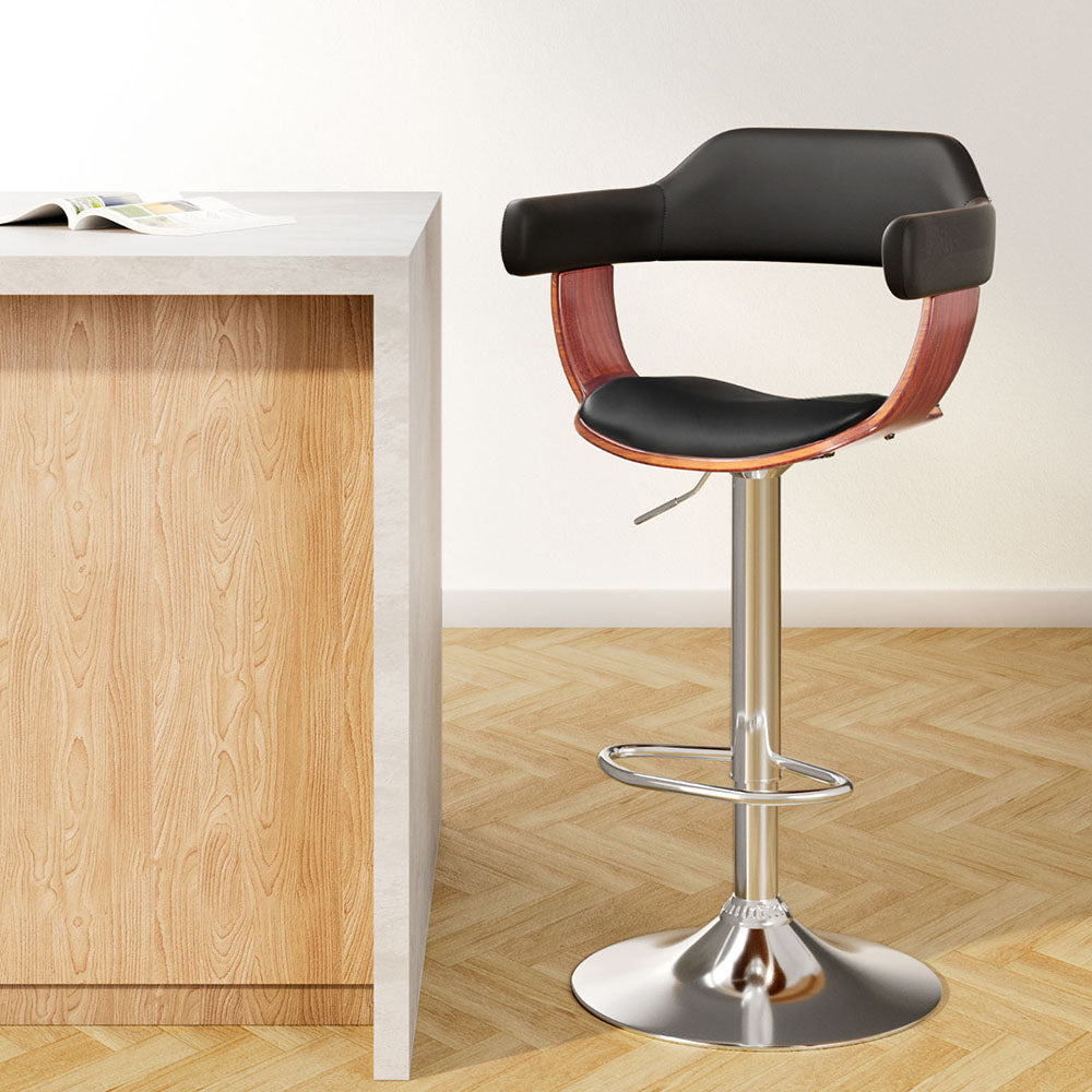 Artiss Wooden Bar Stool - Black