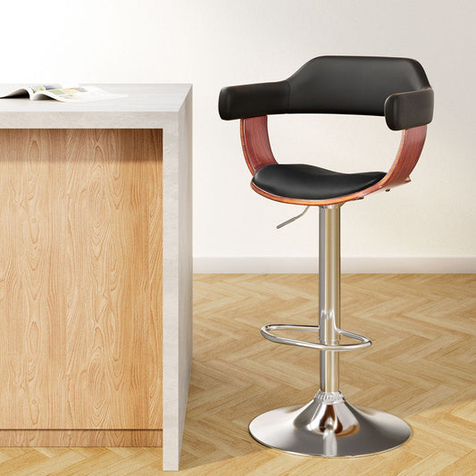 Artiss Wooden Bar Stool - Black