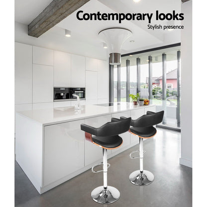 Artiss Wooden Bar Stool - Black