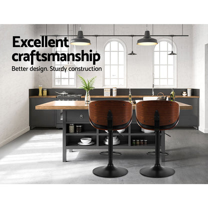Kitchen Bar Stools Swivel Gas Lift Wooden Stool Metal Black Barstools
