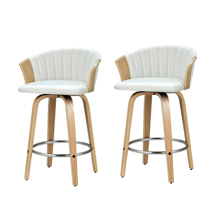 Artiss Bar Stools Kitchen Leather Barstools Swivel Counter Chairs x2