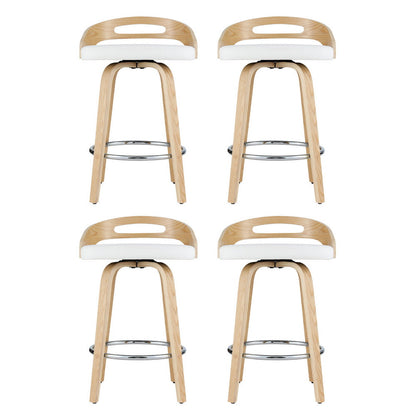 Artiss 4x Bar Stools Swivel Dining Chairs Low Back Counter Seat PU Cushion