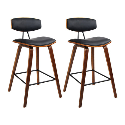 Artiss Set of 2 PU Leather Bar Stools - Black