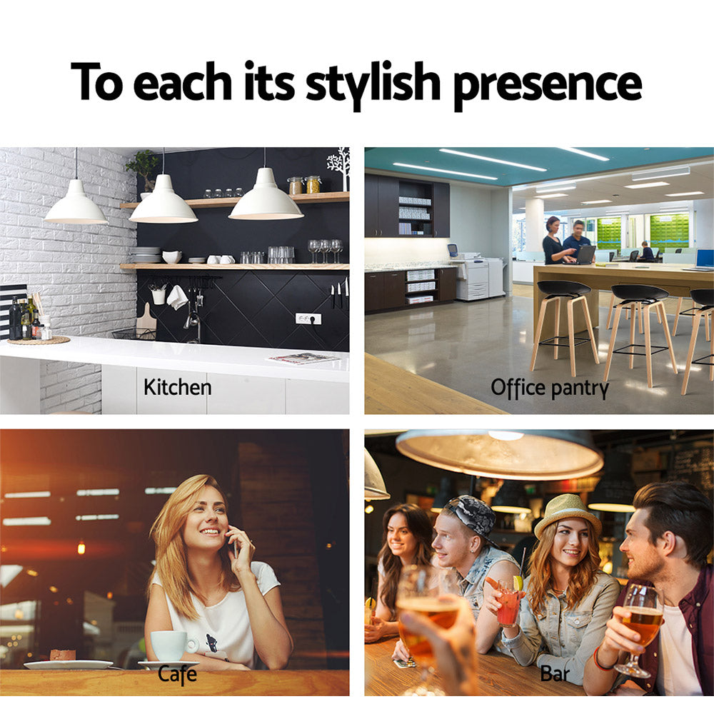 Artiss Set of 2 Wooden Backless Bar Stools - Black