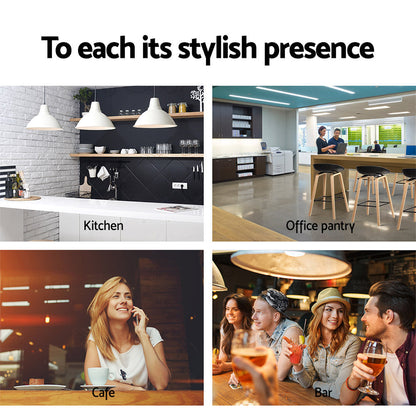 Artiss Set of 2 Wooden Backless Bar Stools - Black