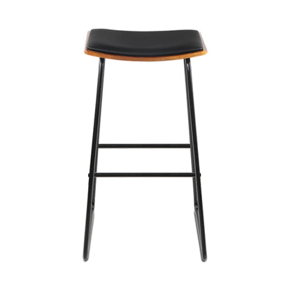 Artiss Set of 2 PU Leather Backless Bar Stools - Black