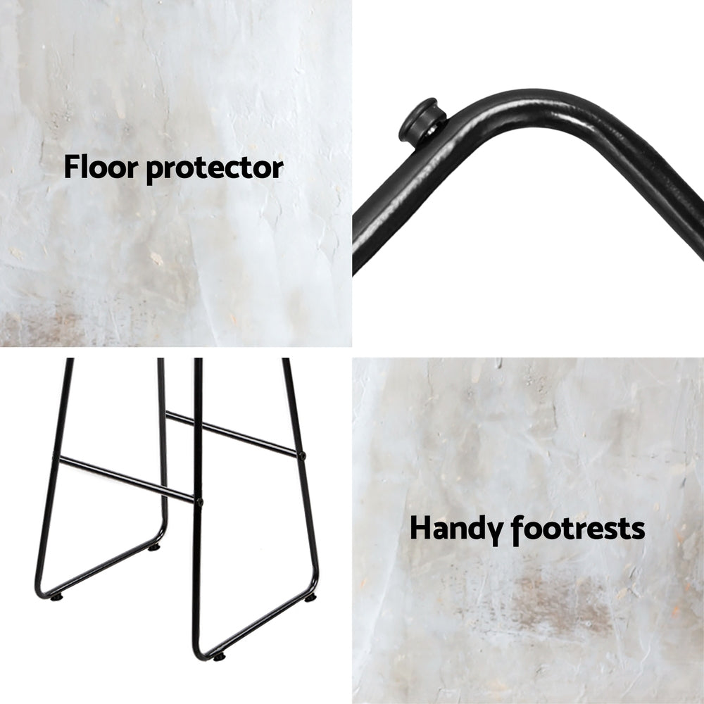 Artiss Set of 2 PU Leather Backless Bar Stools - Black