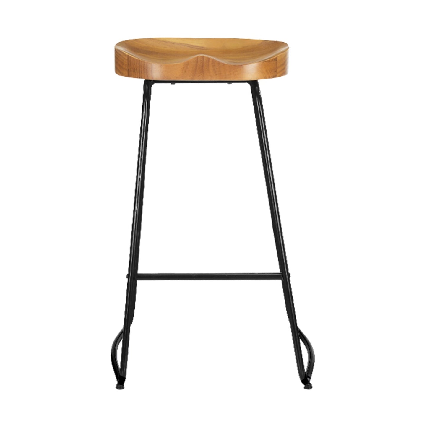 Artiss Set of 2 Wooden Backless Bar Stools - Natural