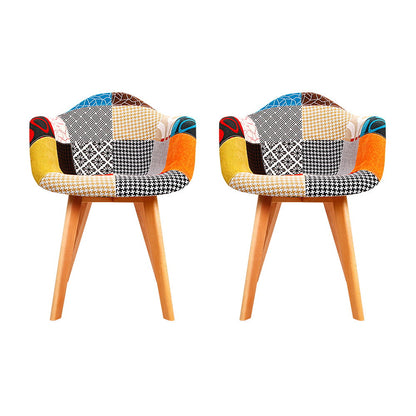 Artiss Dining Chairs Set of 2 Fabric Retro Replica DSW