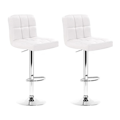 Artiss Set of 2 PU Leather Bar Stools - White