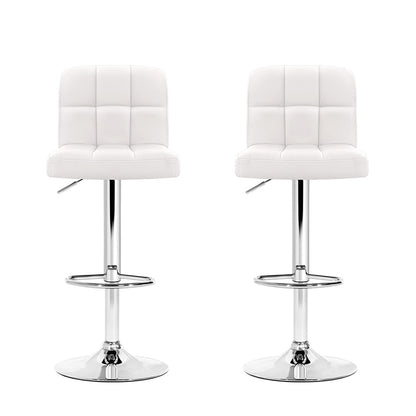 Artiss Set of 2 PU Leather Bar Stools - White