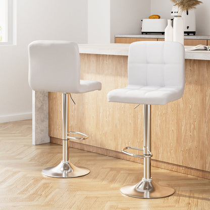 Artiss Set of 2 PU Leather Bar Stools - White