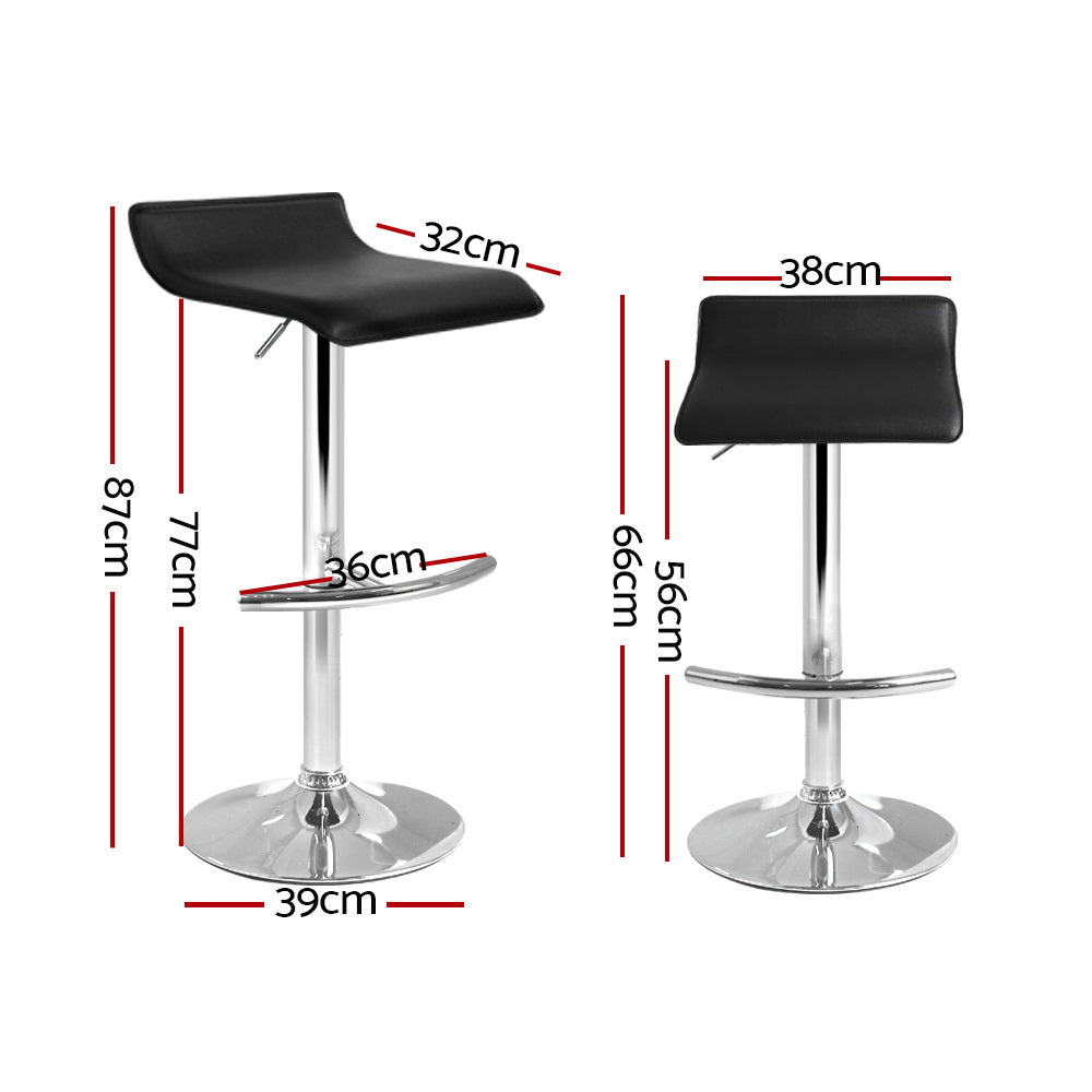 Artiss Set of 2 PU Leather Bar Stools - Black