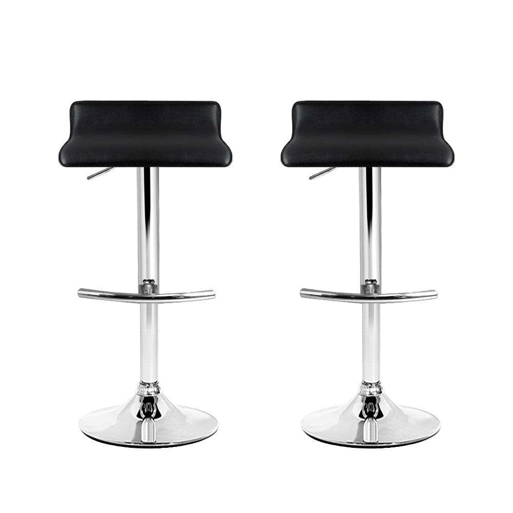 Artiss Set of 2 PU Leather Bar Stools - Black