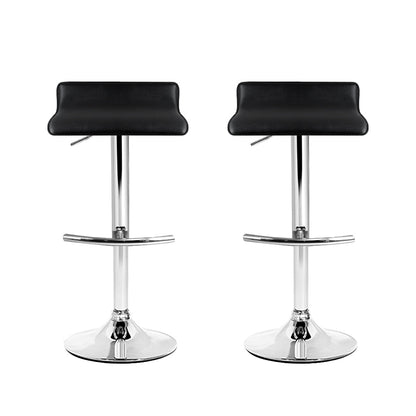 Artiss Set of 2 PU Leather Bar Stools - Black