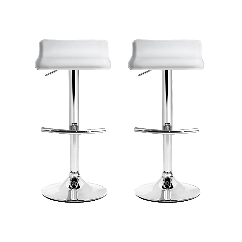 Artiss Set of 2 PU Leather Bar Stools - White