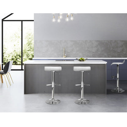 Artiss Set of 2 PU Leather Bar Stools - White