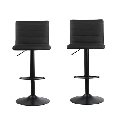 Artiss Set of 2 Fabric Bar Stools - Black