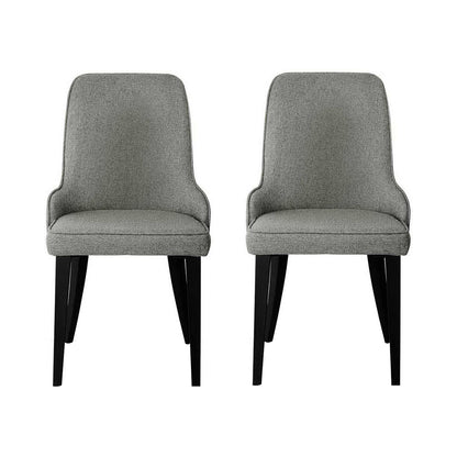 Artiss Dining Chairs Fabric Grey Set of 2 Domus