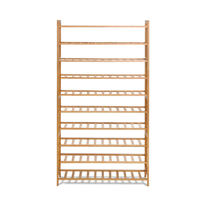 Artiss Shoe Rack Cabinet Bamboo 10-tier 50 Pairs