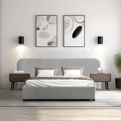 King Sized Bed Frame - Clay Grey with storage