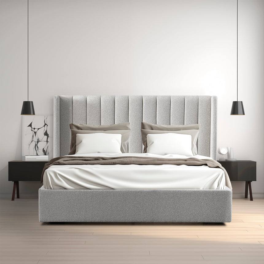 King Bed Frame - Wide Base in Clay Grey