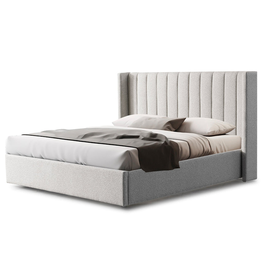 King Bed Frame - Wide Base in Clay Grey